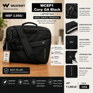 Wildcraft WCEP1 Corp GA Black Laptop Bag