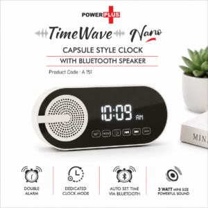 TimeWave Nano: Capsule style clock with Bluetooth speaker