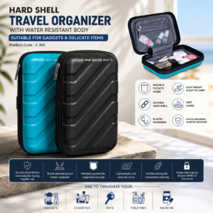 Hard Shell Travel Organizer with unbreakable shell | Suitable for