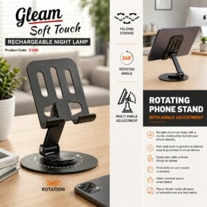 Rotating phone stand with Angle adjustment | Metal alloy body