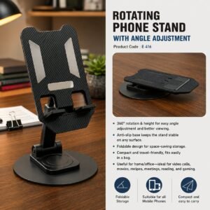 Rotating phone stand with Angle adjustment | Foldable body