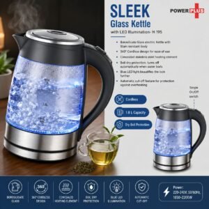 Sleek Glass kettle with LED illumination (1.8 L)