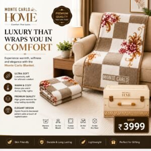 Monte Carlo Premium Floral & Checkered Blanket