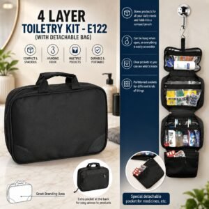 4 layer Toiletry kit Black