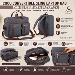 Coco Convertible Sling Laptop Bag | Can be used as a backpack