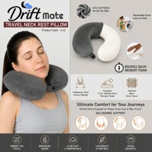 DriftMate: Travel Neck Rest Pillow - U Shaped with Soft fabric