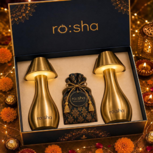 Rosha Twin Lamp + Gourmet Dry Fruit Potli Gift Box