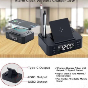 Remaxx I Square Wireless Mobile Stand with Pen Stand / Clock with Alarm