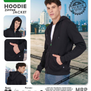 Hoodie Zipper Jacket - Black