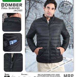 Bomber Full Sleeves Jacket - Black