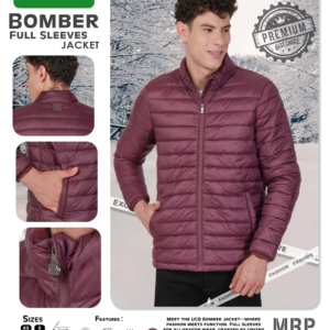 Bomber Full Sleeves Jacket - Wine