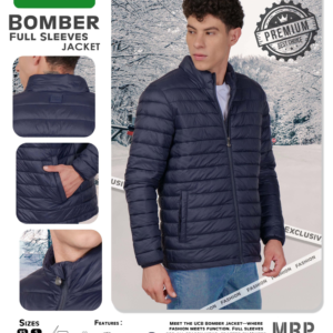 Bomber Full Sleeves Jacket - Navy
