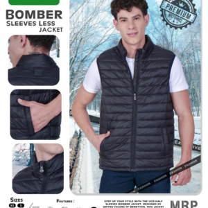 Bomber Sleeveless Jacket - Black