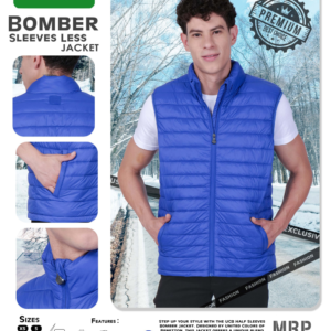 Bomber Sleeveless Jacket - Blue