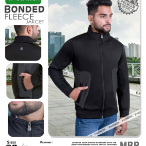 Bonded Fleece Jacket - Black
