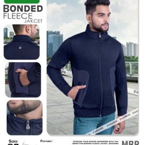 Bonded Fleece Jacket - Navy
