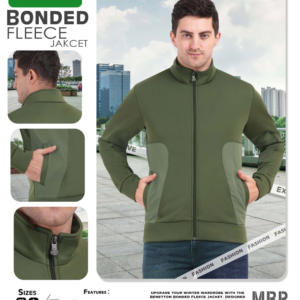 Bonded Fleece Jacket - Olive Green