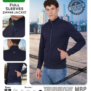 Full Sleeves Zipper Jacket - Navy