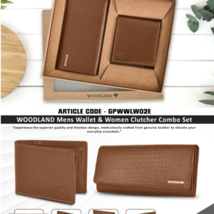 Men Wallet & Women Clutcher Combo Set - Brown