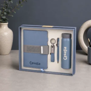 Notebook, Pen, Keychain & 350 ml Flask Gift Set