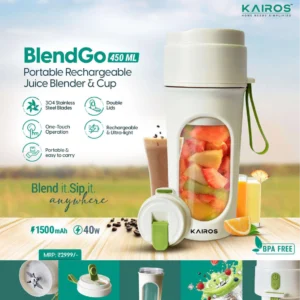 Kairos BlendGo 450ml Portable Rechargeable Blender